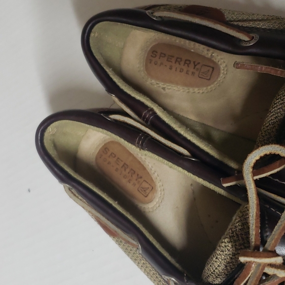 Sperry brown leather on canvas boat shoe - Picture 3 of 5